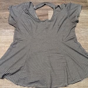 Torrid black and white striped top